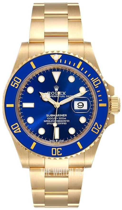 Rolex Submariner Date 41mm - Blue Dial, 18K Yellow Gold Oyster Bracelet Watch