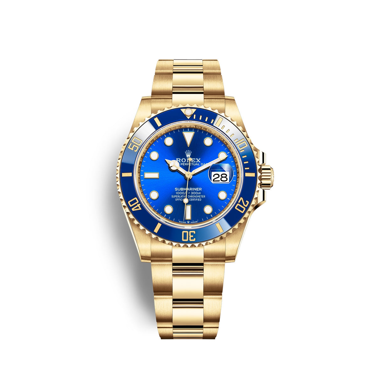 Rolex Submariner Date 41mm - Blue Dial, 18K Yellow Gold Oyster Bracelet Watch