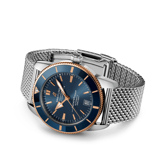 Breitling Superocean Heritage B20 Steel Blue Dial Watch - 42mm, tilted