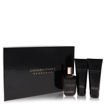 Sean John Unforgivable Cologne 4.2 oz Eau De Toilette Spray + 3.4 oz Shower Gel + 3.4 oz After Shave Balm