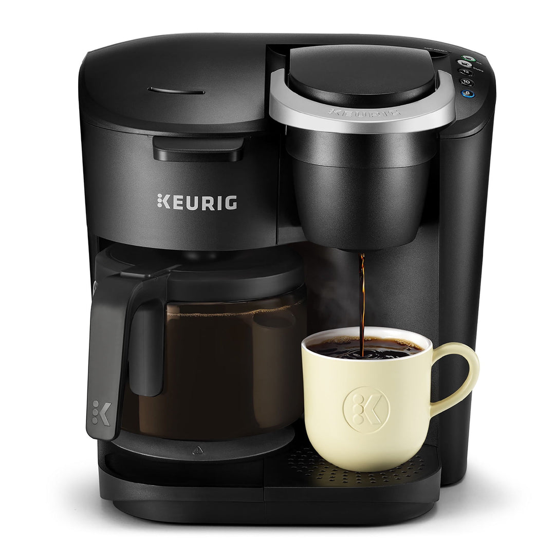 Stylish Black Single-Serve K-Cup Pod Coffee Maker, front product only 