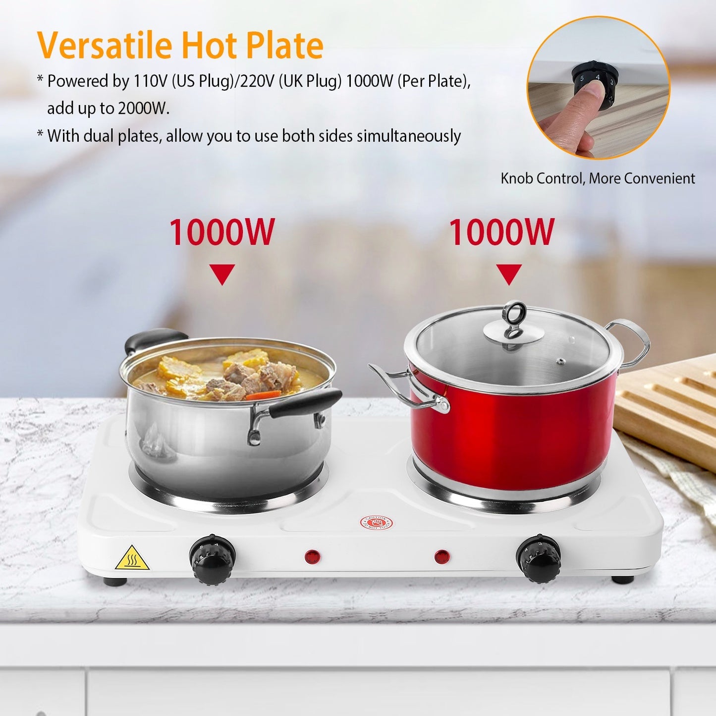 2000W Portable Double Electric Burner