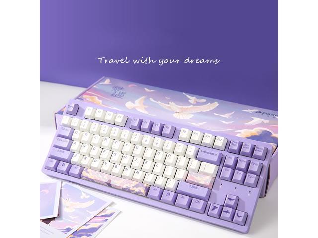 Dareu A87 MEET in DREAM Theme 87 Keys Compact Layout Mechanical Gaming Keyboard;  Cherry MX Switch;  PBT Keycaps