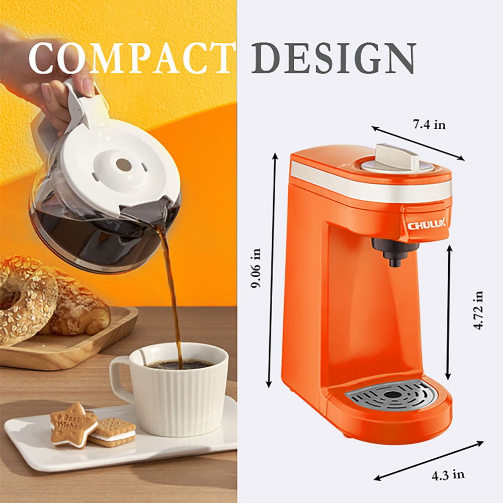 CHULUX Orange BrewMaster: Single-Serve Capsule Coffee Delight, design and measurements 
