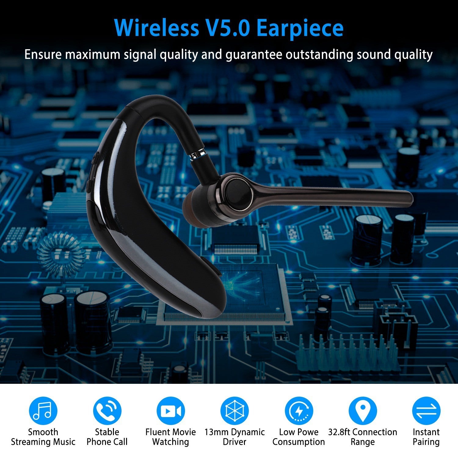 180° Rotatable Wireless V5.0 ENC Driving Earbuds, functions 