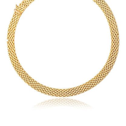 14k Yellow Gold Flexible Panther 9.0mm Line Necklace