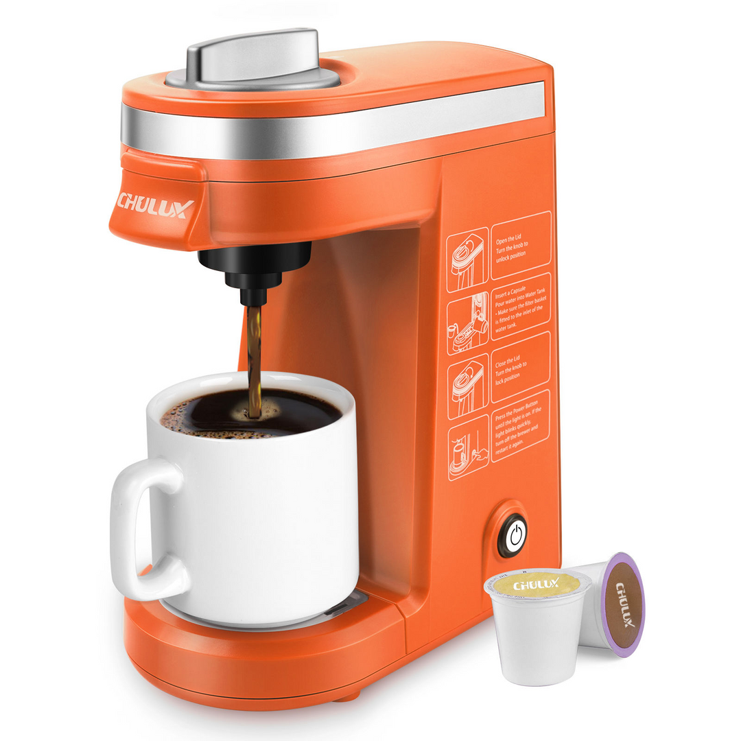 CHULUX Orange BrewMaster: Single-Serve Capsule Coffee Delight, front 