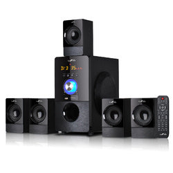 beFree Sound 5.1 Channel Surround Sound Bluetooth Speaker System in Black