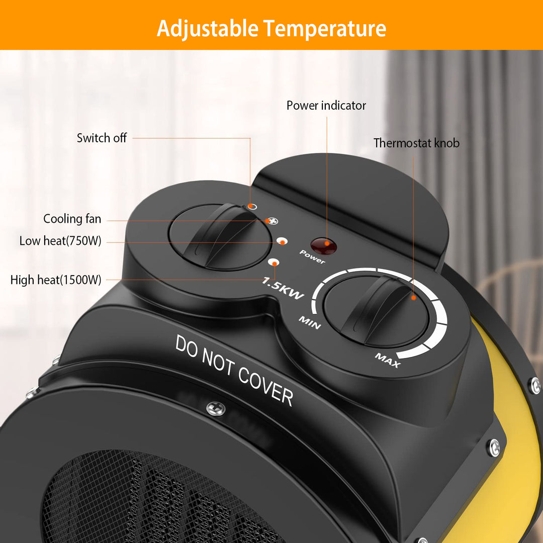 1500W Portable Electric Space Heater w/ Overheat Protection