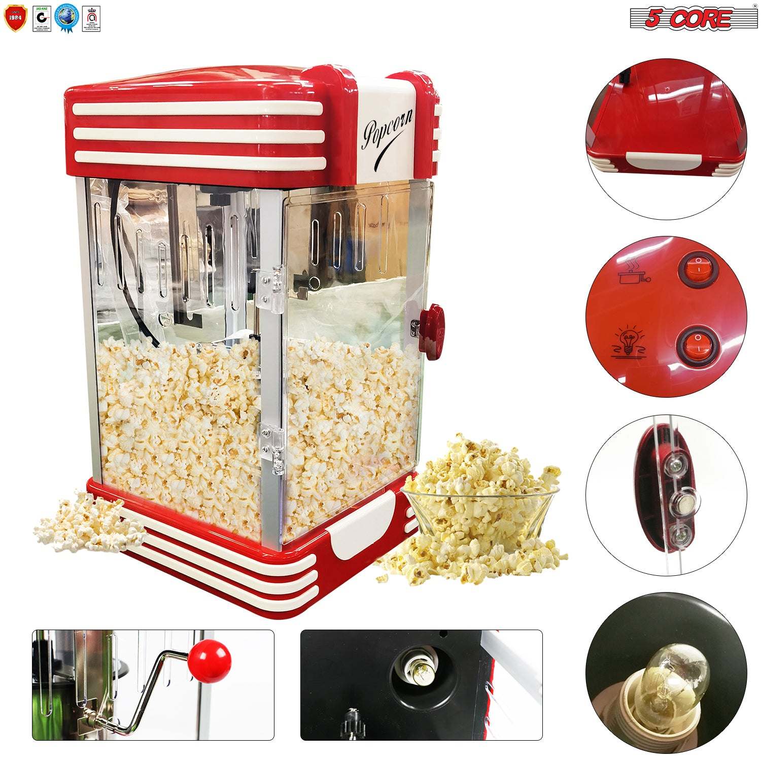 300W Movie Theatre Popcorn Machine 4 oz, lights and buttons 