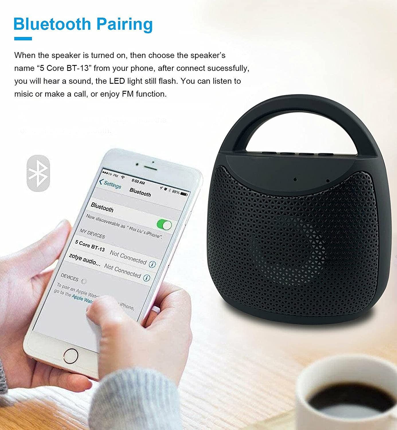 MiniMax Tunes: Black Tiny Bluetooth Portable Speaker