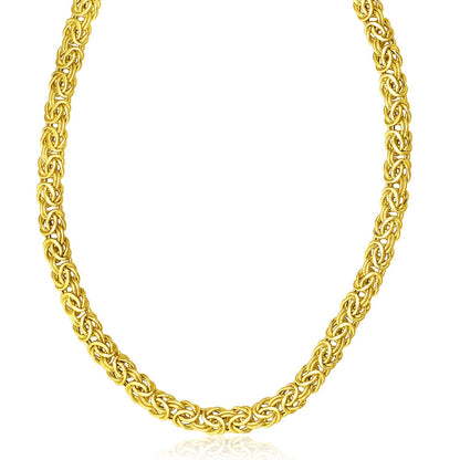 14k Yellow Gold Byzantine Design Stylish Necklace