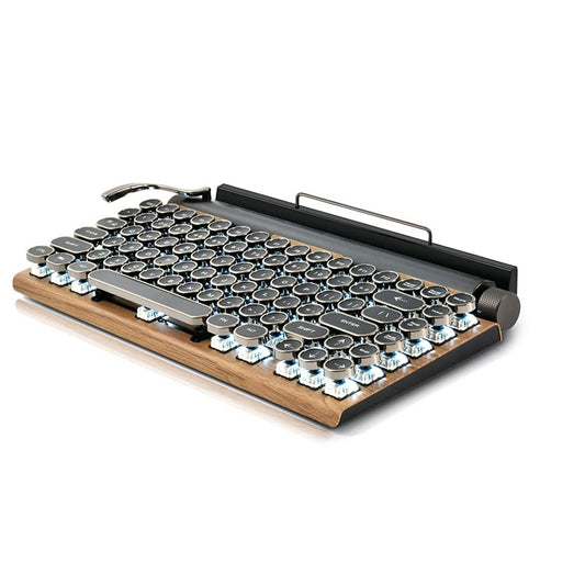 Retro Typewriter Keyboard Wireless Bluetooth Keyboard USB Mechanical Punk Keycaps For Desktop PC/Laptop/Phone