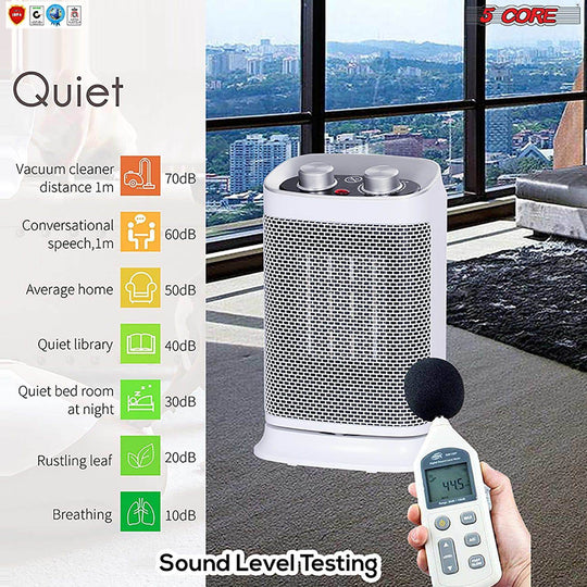 13" Space Heater Portable Electric Heaters for Indoor Use Tower Fast Oscillating Quiet 1500W Ceramic