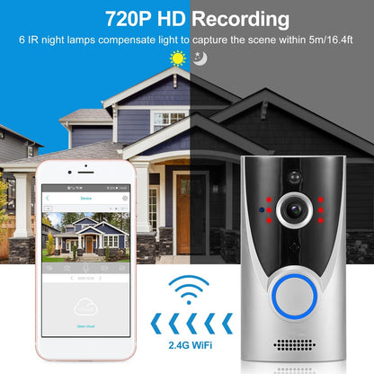 WiFi Video Doorbell Wireless Door Bell 720P HD WiFi Security Camera