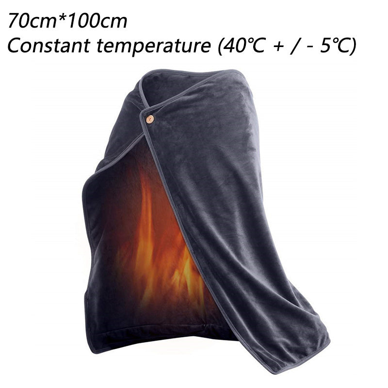 USB Electric Heated Plush Blanket: Cozy Winter Shawl for Instant Warmth