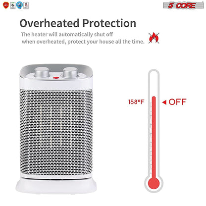 13" Space Heater Portable Electric Heaters for Indoor Use Tower Fast Oscillating Quiet 1500W Ceramic